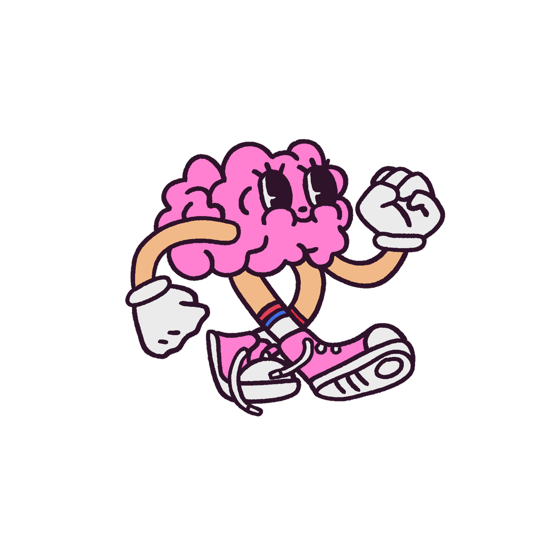 Chloe, a pink brain rubber hose mascot character